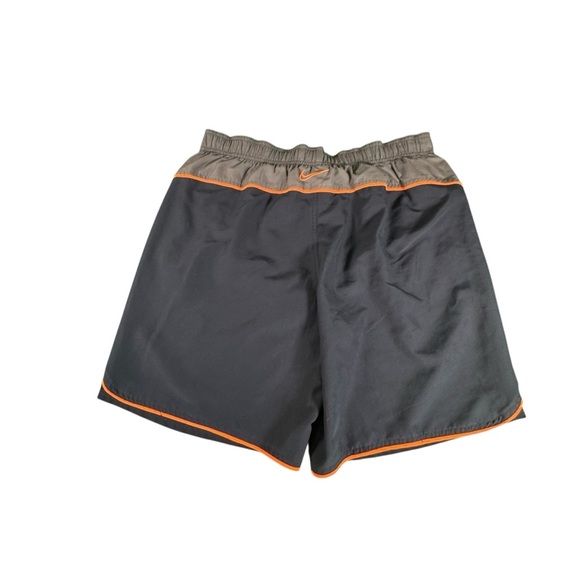 Nike XL Swim Trunks Navy Blue Gray Orange Split Board Shorts Mesh Liner Men's - Picture 11 of 13